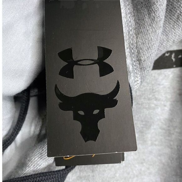 UNDER ARMOUR Project Rock Warm-Up Hoodie 1346067-011 Gray Black size L New (b) - Picture 9 of 13